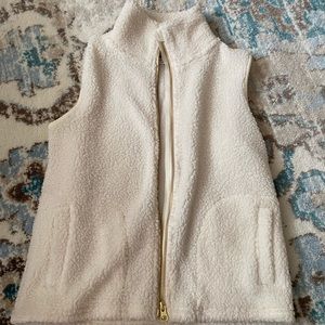 Old navy sherpa vest ivory girl size 8